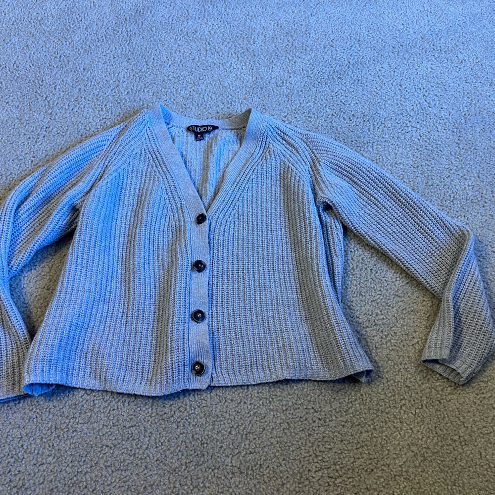 Studio 19 neutral beige Ribbed Cardigan